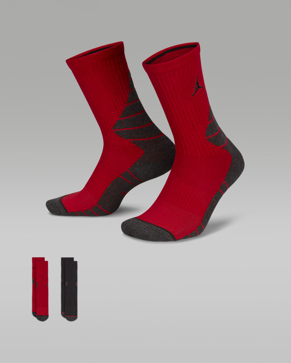 Jordan Dri FIT Crew Socks 2 Pack Big Kids Socks. Nike